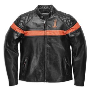 Harley-Davidson Men’s Victory Sweep Vintage Leather Jacket Black 98012-21VM Motorcycle Riding Jacket