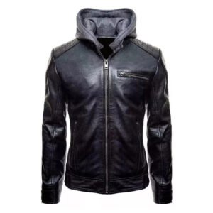 Men’s Batman Leather Jacket – Arkham Bruce Wayne Black Biker Jacket