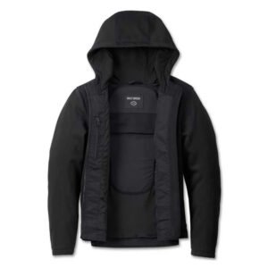 Harley-Davidson Women’s Hooded Fleece Jacket – Harley-Davidson Deflector, Black 98112-23VW