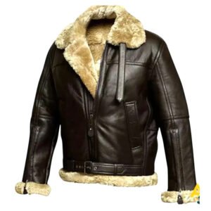 Men’s B3 Bomber Jacket – RAF Aviator Sheepskin Leather Pilot Coat
