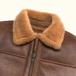 Grizzly Brown Shearling Leather Bomber Jacket | HlX-A1001 - Image 6