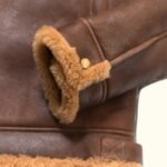 Grizzly Brown Shearling Leather Bomber Jacket | HlX-A1001 - Image 4
