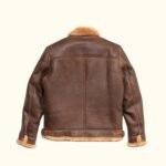 Grizzly Brown Shearling Leather Bomber Jacket | HlX-A1001 - Image 3