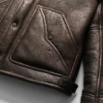 Brown Jackson Shearling Leather Jacket | HlX-A1003 - Image 3