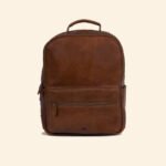 Vintage Tan Leather Backpack | Full-Grain Cow Leather | HlX-A1034