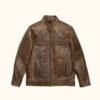 Cafe Racer Leather Jacket | HlX-A1004 - Image 2