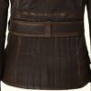 Women's Asymmetrical Rub-off Brown Belted Biker Jacket | HlX-A1015 - Image 4
