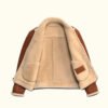Whiskey Brown Shearling Leather Bomber Jacket | HlX-A1009 - Image 2