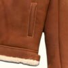 Whiskey Brown Shearling Leather Bomber Jacket | HlX-A1009 - Image 3