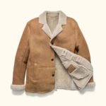 Sandstone Brown Big Sky Shearling Leather Blazer | HlX-A1010