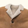 Sandstone Brown Big Sky Shearling Leather Blazer | HlX-A1010 - Image 5