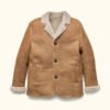 Sandstone Brown Big Sky Shearling Leather Blazer | HlX-A1010 - Image 2