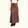 Women’s Long Leather Skirt | Genuine Leather | HlX-A1032