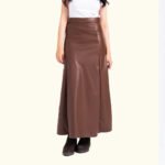 Women’s Long Leather Skirt | Genuine Leather | HlX-A1032