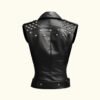 Women’s Black Biker Leather Vest | Sheepskin | HlX-A1037 - Image 2