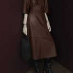 Women’s Long Leather Skirt | Genuine Leather | HlX-A1028