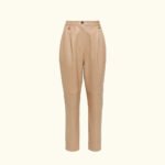 Women’s Beige Leather Pants | Premium Real Leather | HlX-A1025