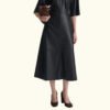 Women’s Black Leather Long Skirt | HlX-A1029 - Image 2
