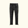 Women’s Rubbed Black Leather Pants | HlX-A1027