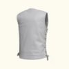 Women’s Motorcycle White Leather Vest | Sheepskin | HlX-A1041 - Image 2