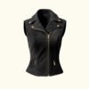 Women’s Black Suede Leather Vest | 100% Suede | HlX-A1042