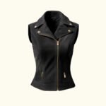 Women’s Black Suede Leather Vest | 100% Suede | HlX-A1042