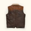 Men’s Tan & Brown Sherpa Leather Vest | HlX-A1043 - Image 6