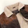 Men’s Tan & Brown Sherpa Leather Vest | HlX-A1043 - Image 5