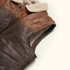 Men’s Tan & Brown Sherpa Leather Vest | HlX-A1043 - Image 4
