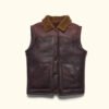 Brown Jackson Leather Shearling Vest | HlX-A1044 - Image 2