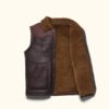 Brown Jackson Leather Shearling Vest | HlX-A1044