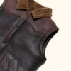 Brown Jackson Leather Shearling Vest | HlX-A1044 - Image 4