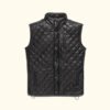 Black Highlands Quilted Leather Vest | HlX-A1045 - Image 2