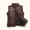 Dark Brown Bridger Leather Down Vest | HlX-A1046