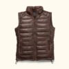Dark Brown Bridger Leather Down Vest | HlX-A1046 - Image 4