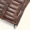 Dark Brown Bridger Leather Down Vest | HlX-A1046 - Image 3