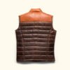 Tan & Brown Bridger Leather Down Vest | HlX-A1047 - Image 4