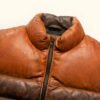 Tan & Brown Bridger Leather Down Vest | HlX-A1047 - Image 3