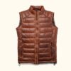 Light Brown Bridger Leather Down Vest | HlX-A1048 - Image 4
