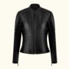 Amelia Black - Women's Motorcycle Leather Jacket | HlX-A1054