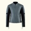 HideX Grey - Women's Motorcycle Leather Jacket | HlX-A1055