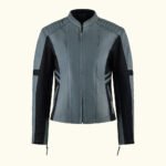 HideX Grey - Women's Motorcycle Leather Jacket | HlX-A1055