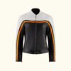 HideX Hayley White – Women’s Retro Leather Motorcycle Jacket | HlX-A1057