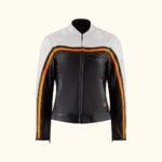 HideX Hayley White – Women’s Retro Leather Motorcycle Jacket | HlX-A1057